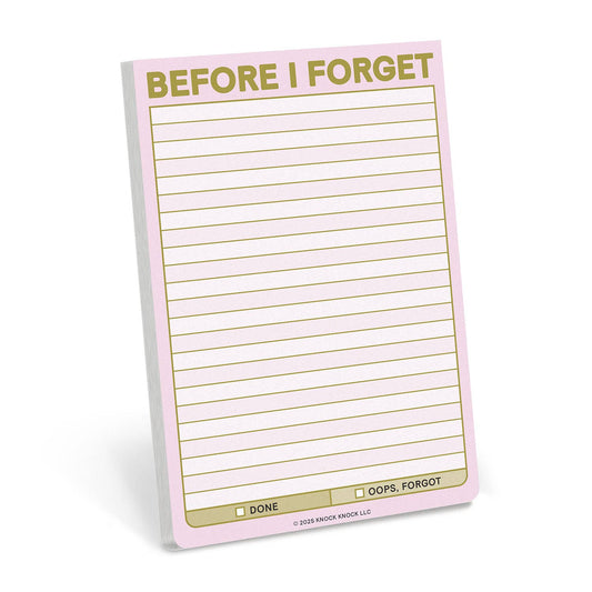 Before I Forget Stickies Notepad