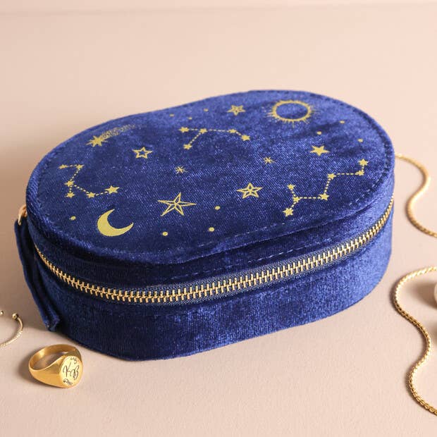 Starry Night Velvet Jewelry Case