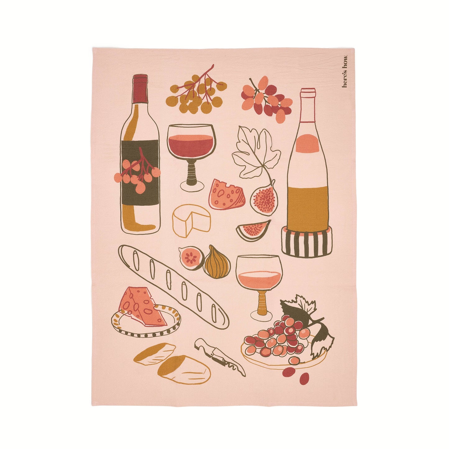 Emmy Wine-Themed Cotton Tea Towel | 100% Cotton Kitchen Towel