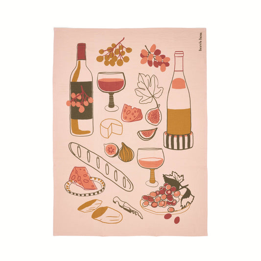 Emmy Wine-Themed Cotton Tea Towel | 100% Cotton Kitchen Towel