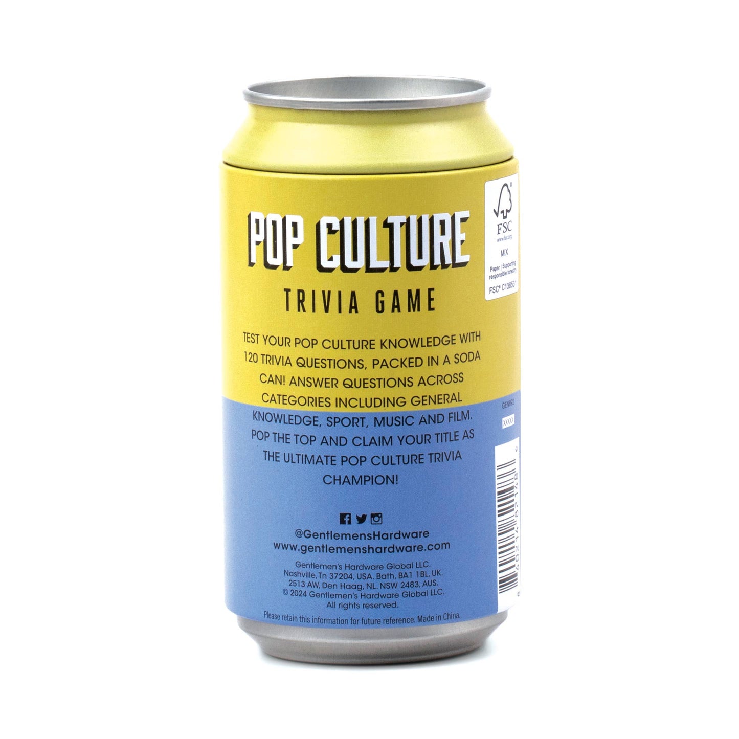 Pop Quiz In A Can Trivia Game | Fun Party Card Game