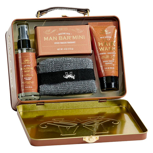 Man Bar Travel Tin Grooming Kit - Spiced Tobacco