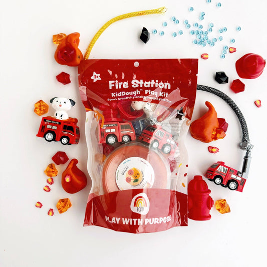 Fire Station KidDough Sensory Play Kit | Cherry Mango Sensory Dough