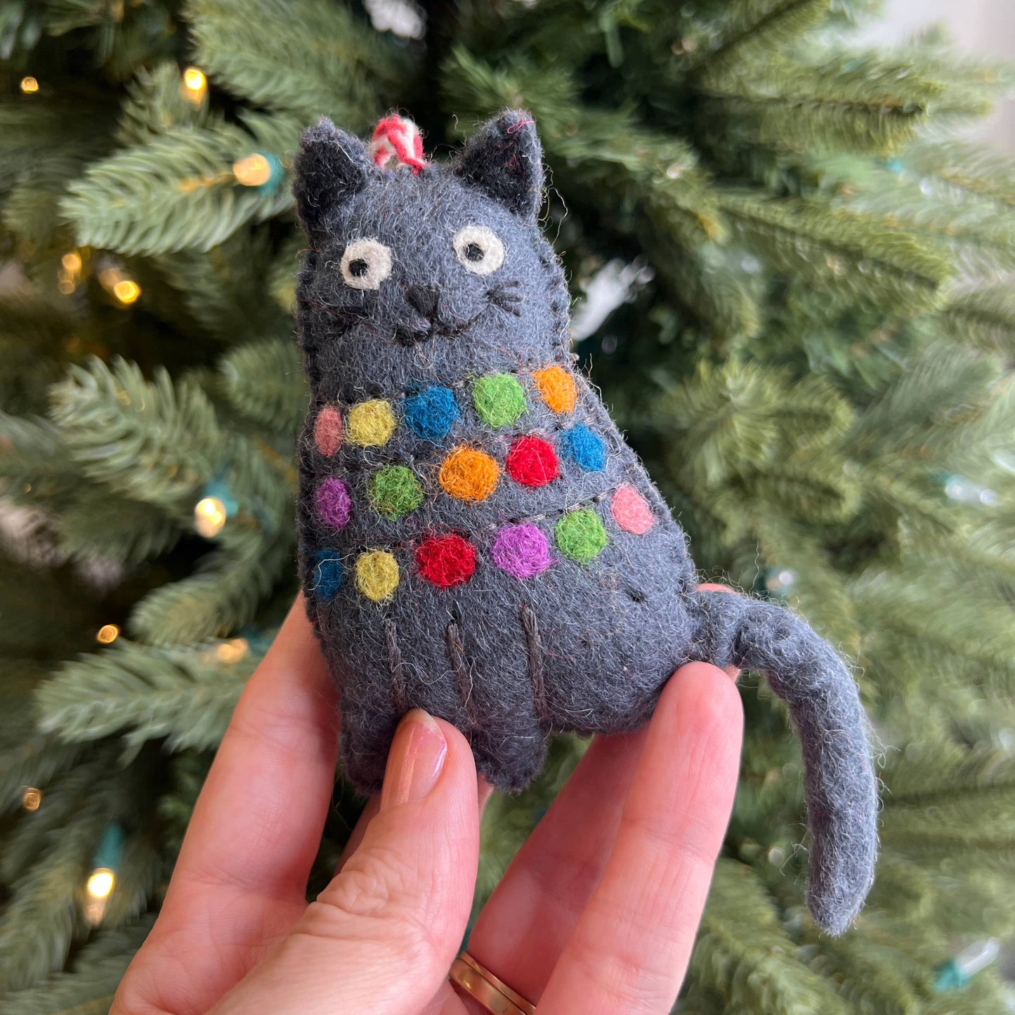 Cat Christmas Lights Ornament 