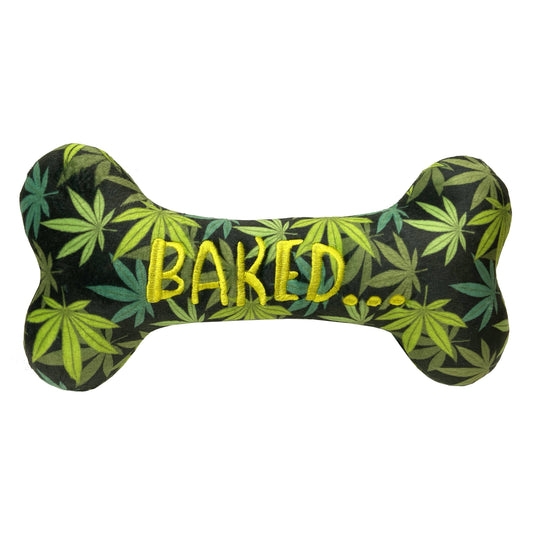 "Get Baked" Bone Plush Dog Toy – Durable PowerPlush Mesh Toy