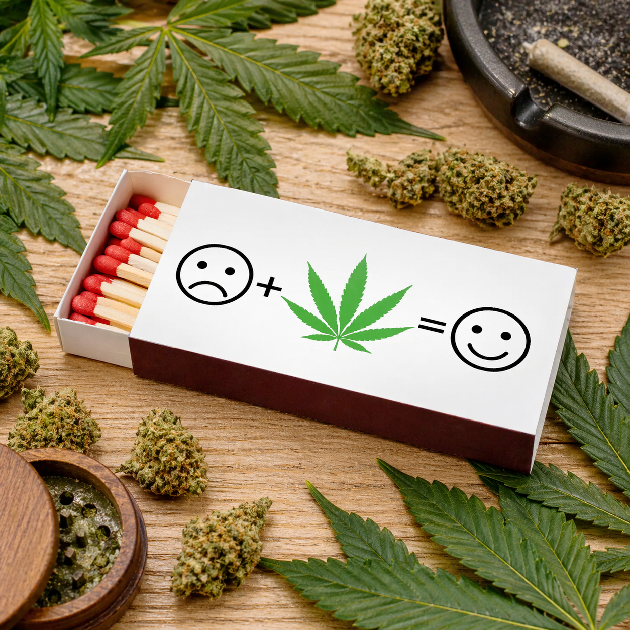 Sad + Weed = Happy Matchbox – Funny Decorative Matches