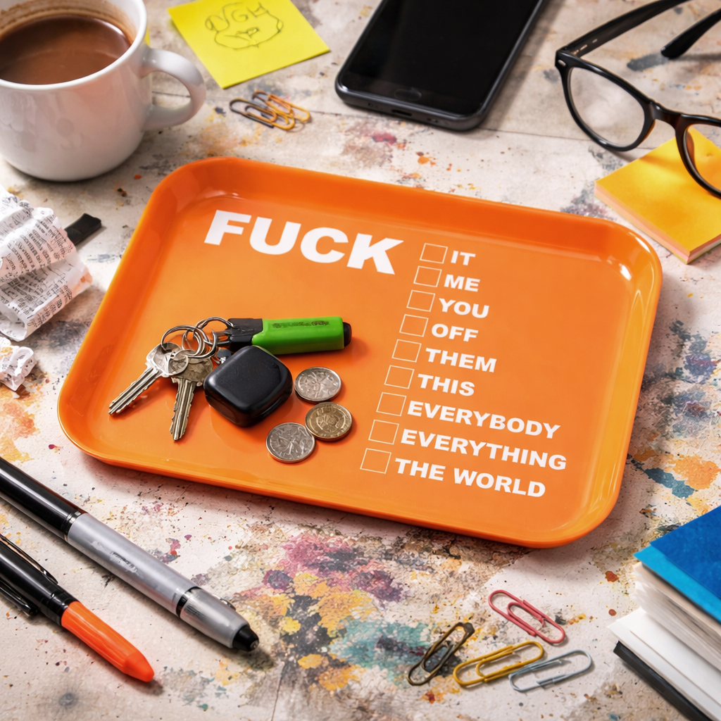 Funny Checklist Trinket Tray – Melamine Catchall Tray