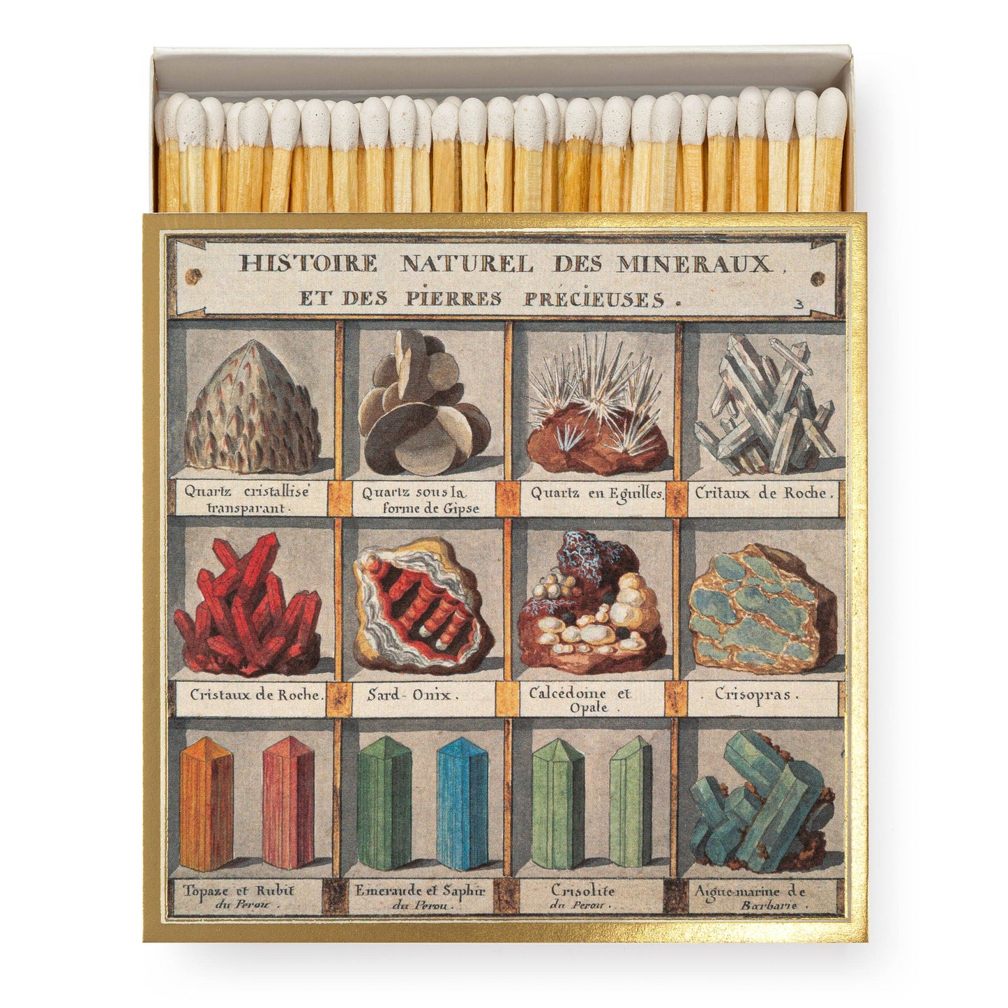 Minerals Safety Matches | Decorative Matchbox with 125 Matches