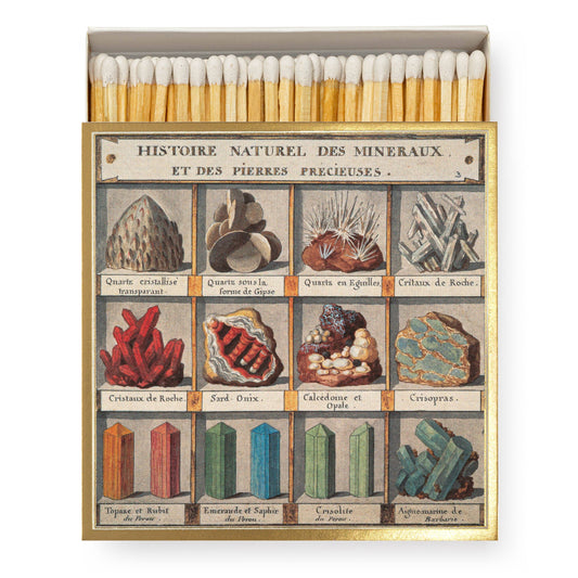 Minerals Safety Matches | Decorative Matchbox with 125 Matches