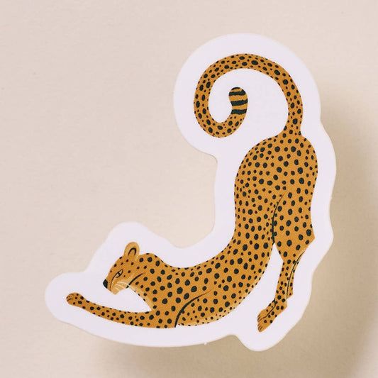 Stretching Cheetah Sticker