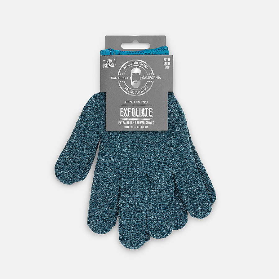 Teal Exfoliating Shower Gloves