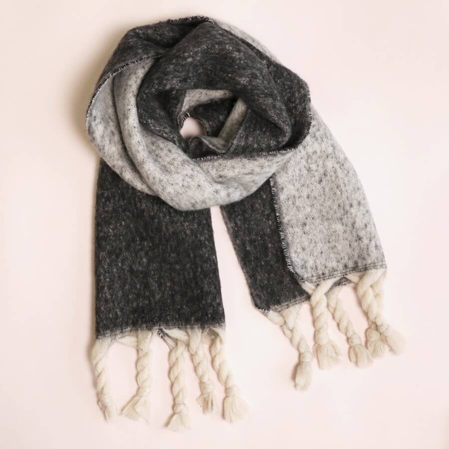 Charcoal Two-Tone Scarf