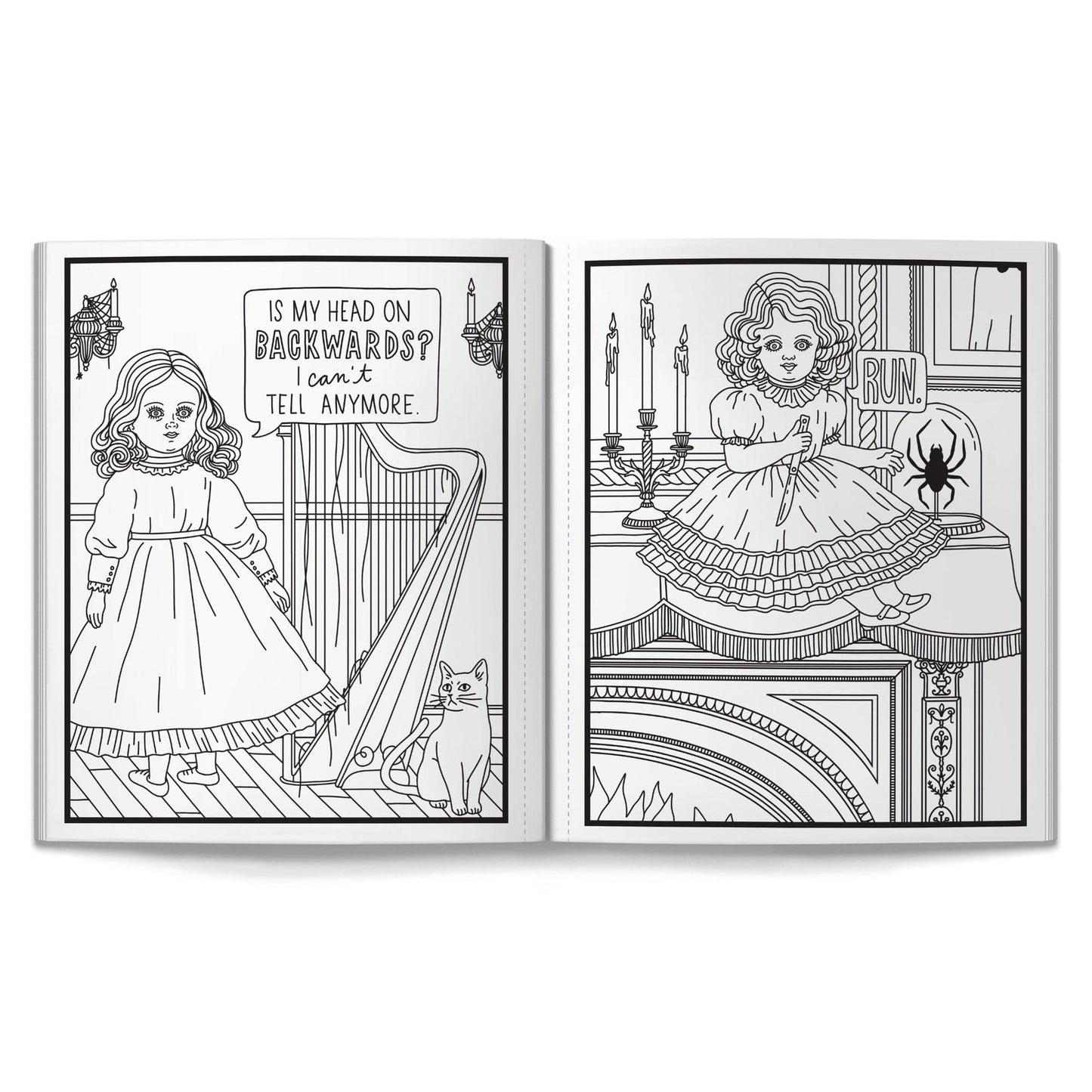 Haunted Dolls Coloring Book | Creepy Gothic Adult Coloring Book