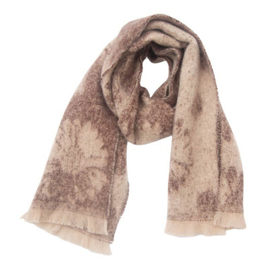Floral Print Chunky Fleece Scarf