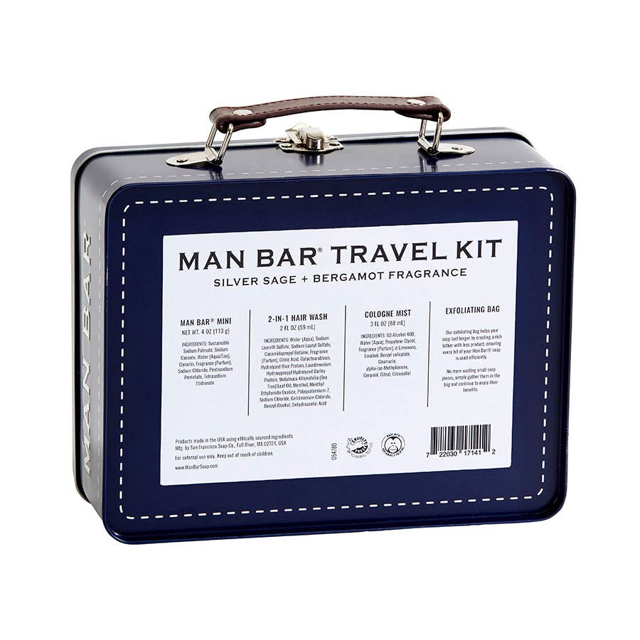 Man Bar Travel Tin Grooming Kit - Silver Sage & Bergamot