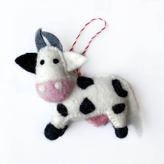 Cow Felt Wool Ornament
