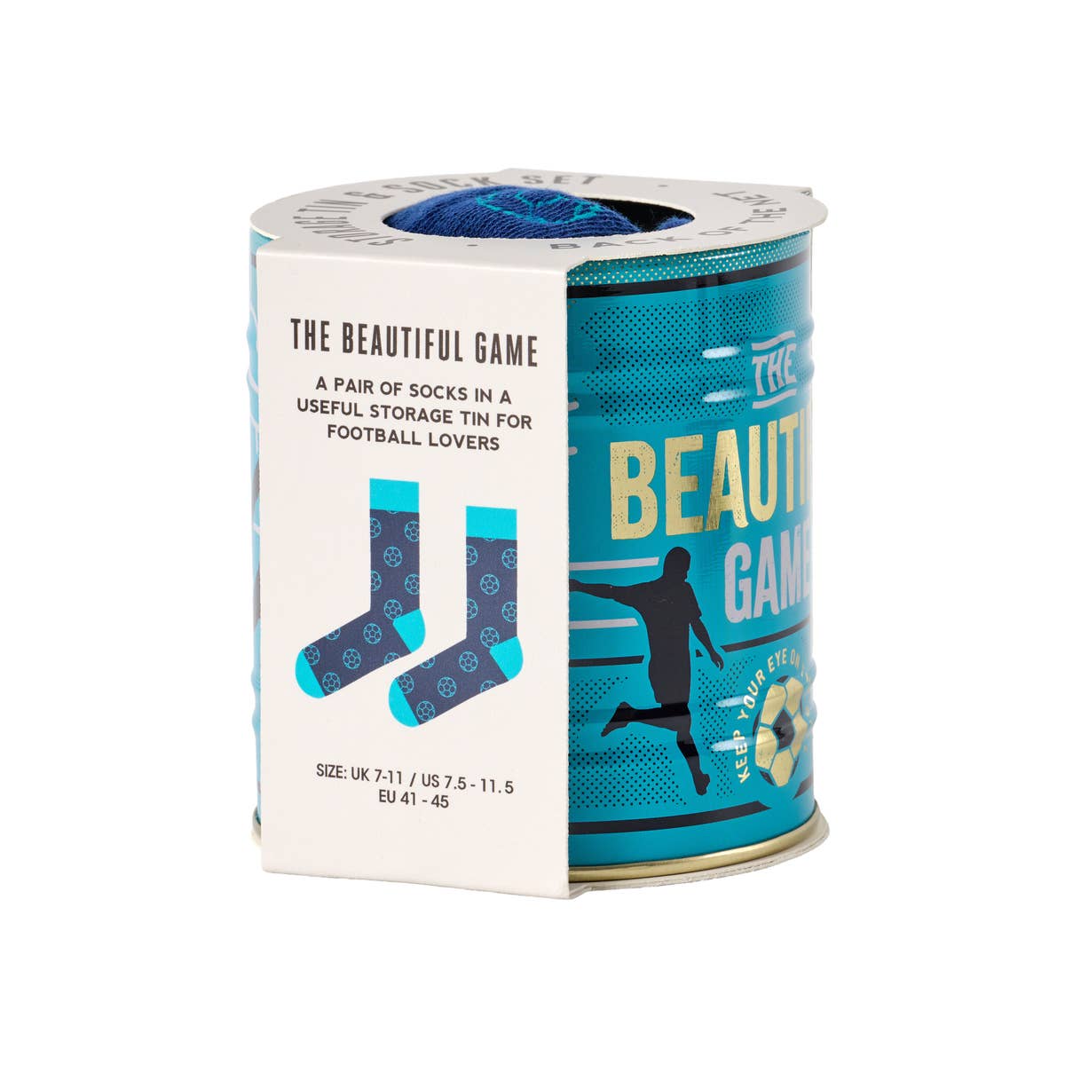 Football Socks in a Tin | Sports Novelty Socks Gift Set