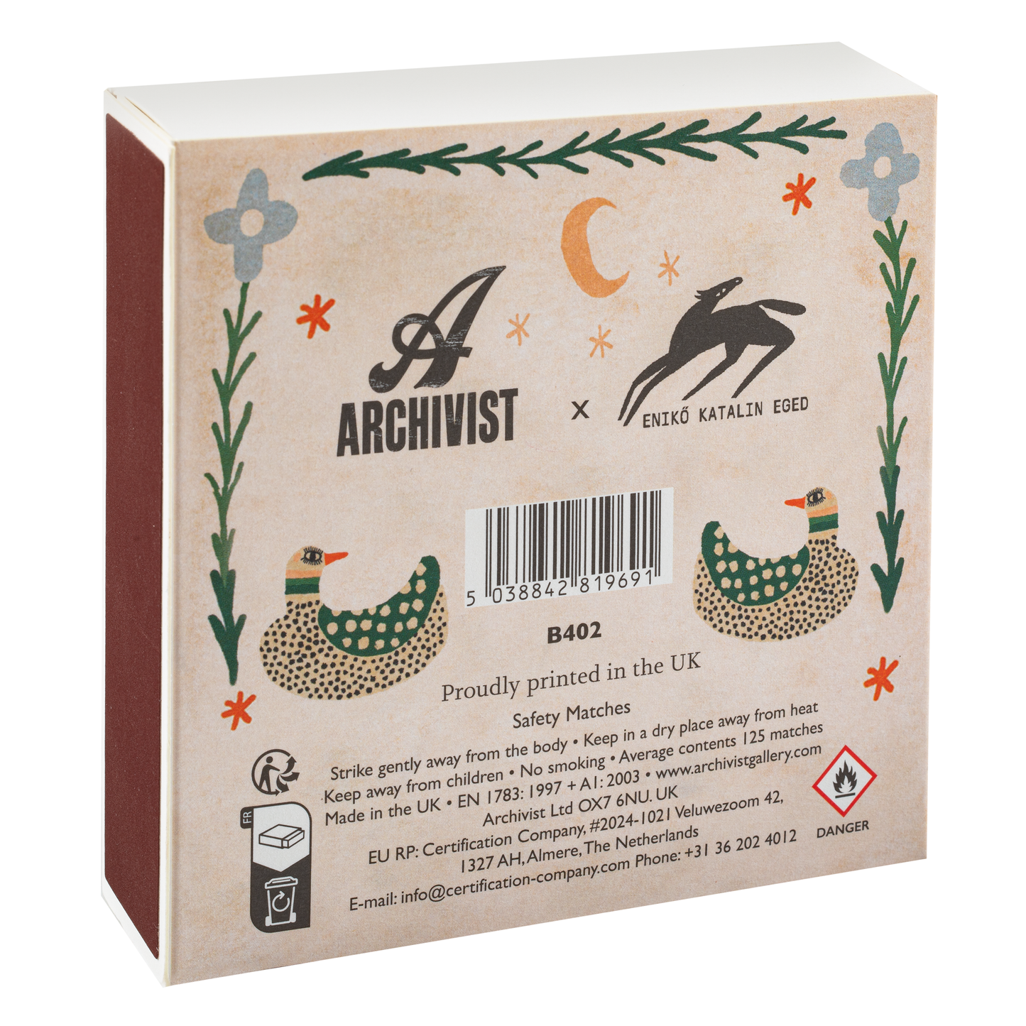 Moonlit Duck Safety Matches | Decorative Matchbox with 125 Matches