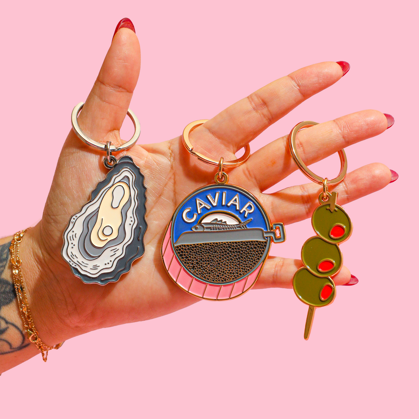 Caviar Enamel Keychain & Bag Charm