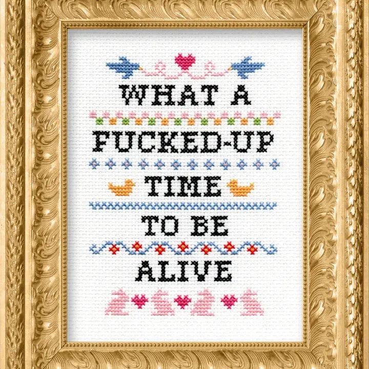 What A F*cked Up Time To Be Alive: Cross Stitch Kit