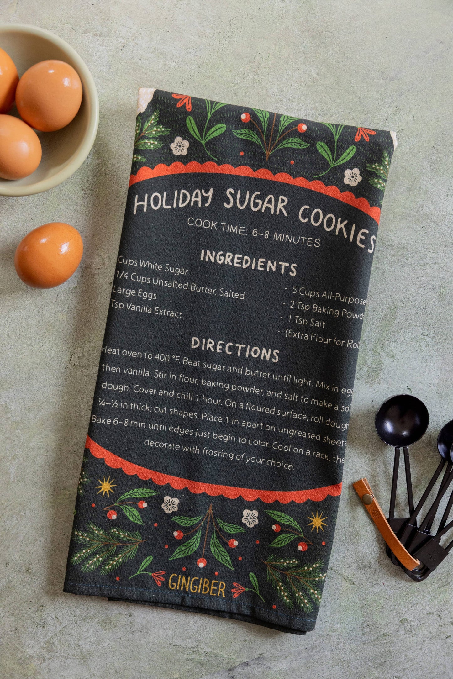 Sugar Cookies Tea Towel – Holiday Baking Kitchen Towel