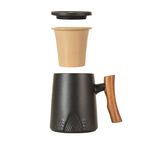 Porcelain Tea Mug with Infuser & Lid | 12 oz Loose Leaf Teacup
