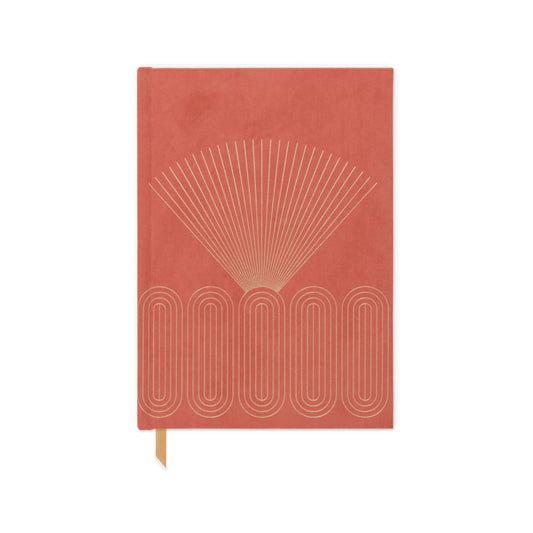 Radiant Rays Sueded Journal | Terracotta Hardcover Lined Notebook
