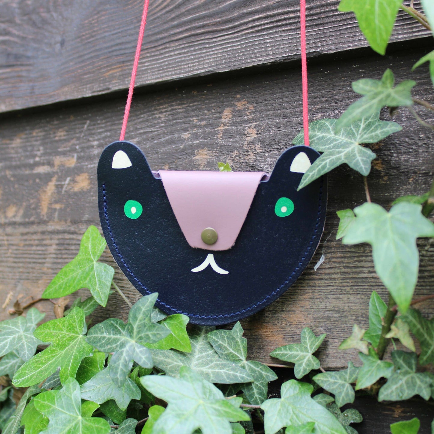 Navy Bear Pocket Coin Purse