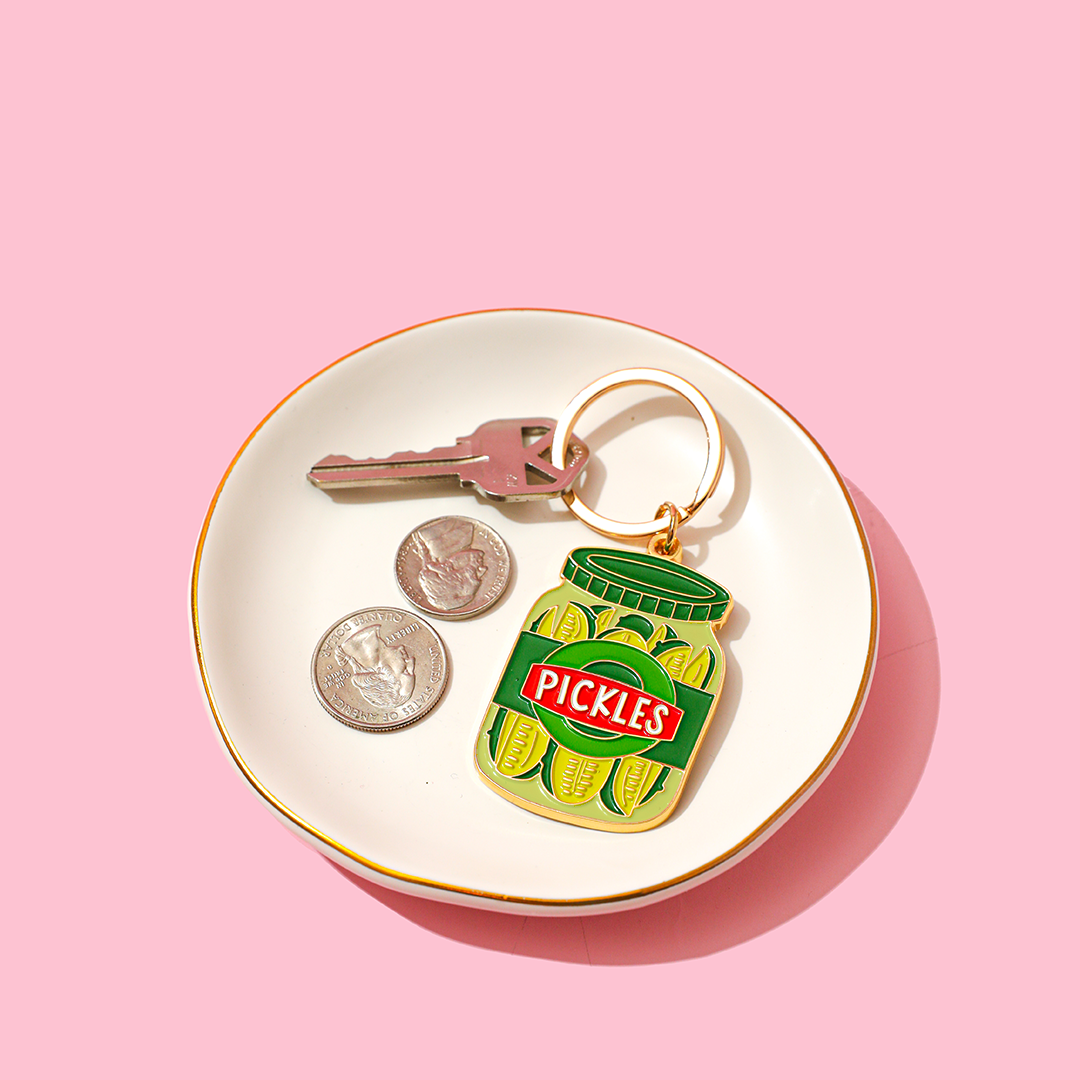 Pickle Jar Enamel Keychain & Bag Charm