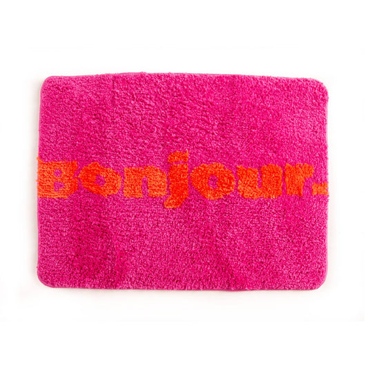 Pink Bonjour Bath Mat