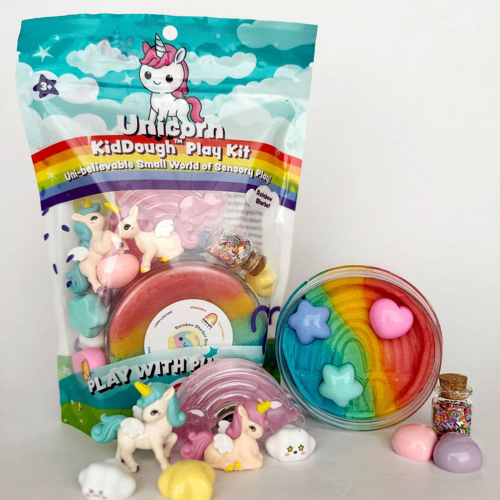 Unicorn KidDough Sensory Play Kit | Rainbow Sherbet Sensory Dough