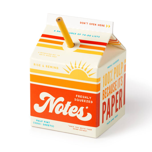 Freshly Squeezed Note Set | Orange Juice Carton Memo Pad & Pencil
