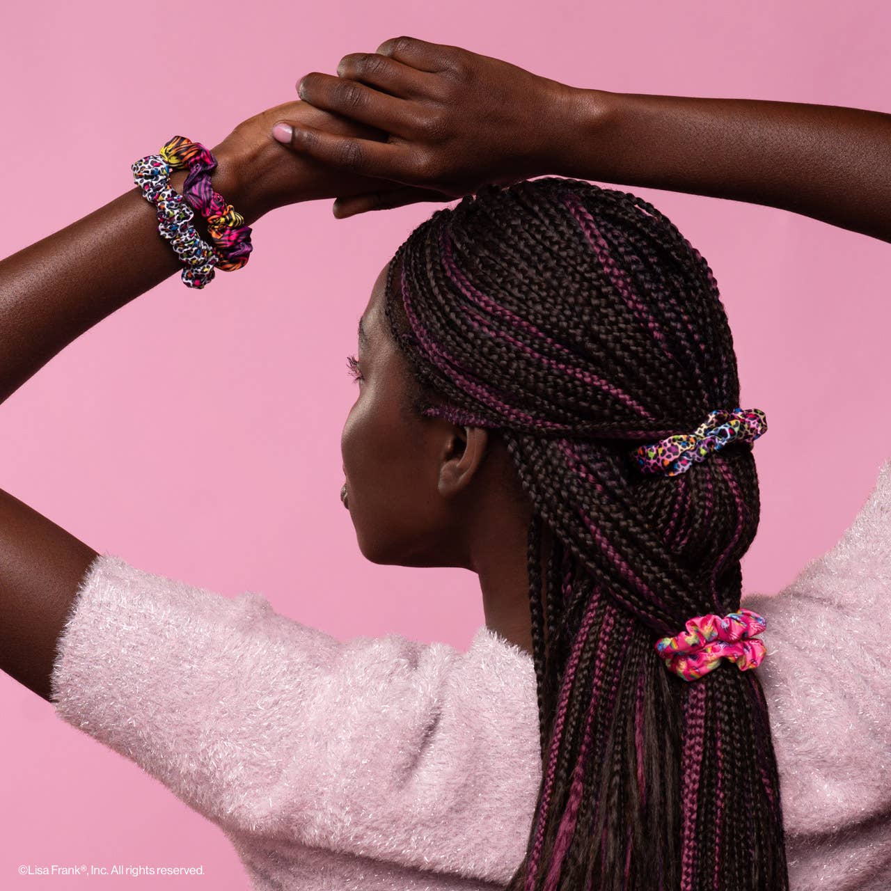 Lisa Frank Ruched Satin Scrunchies