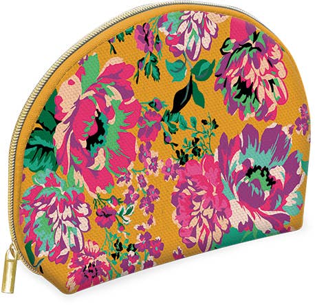 Yellow Floral Cosmetic Bag