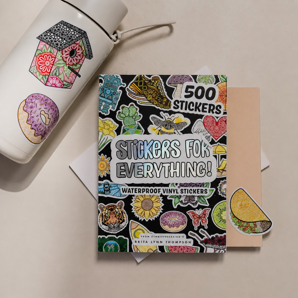 Waterproof Sticker Book with 500+ Vinyl Stickers