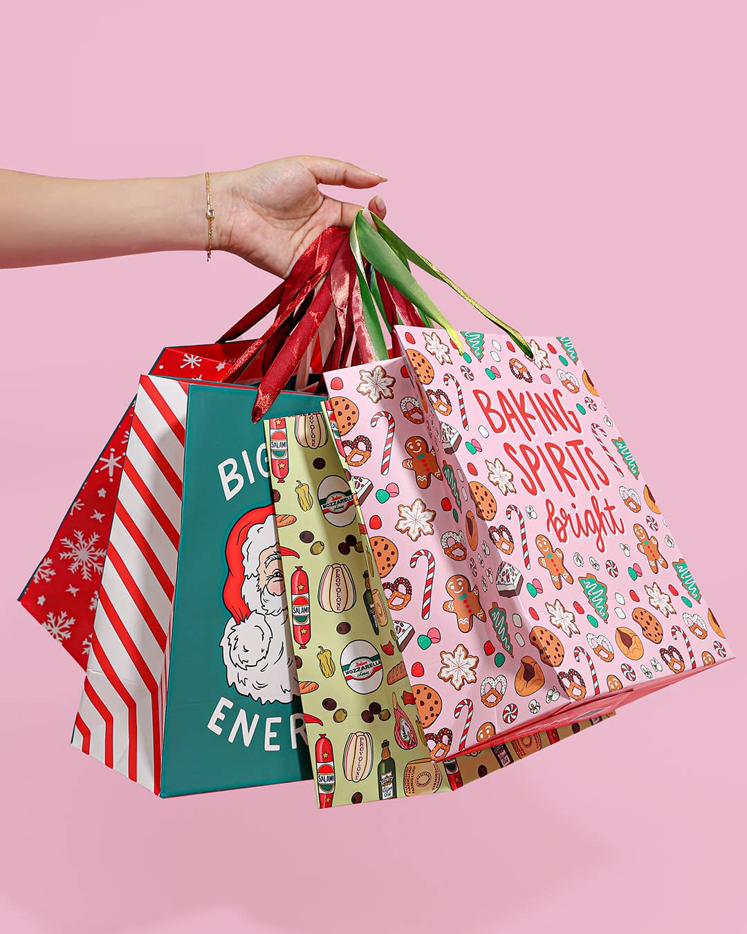 Baking Spirits Bright Holiday Gift Bag | Christmas Dessert Gift Wrap