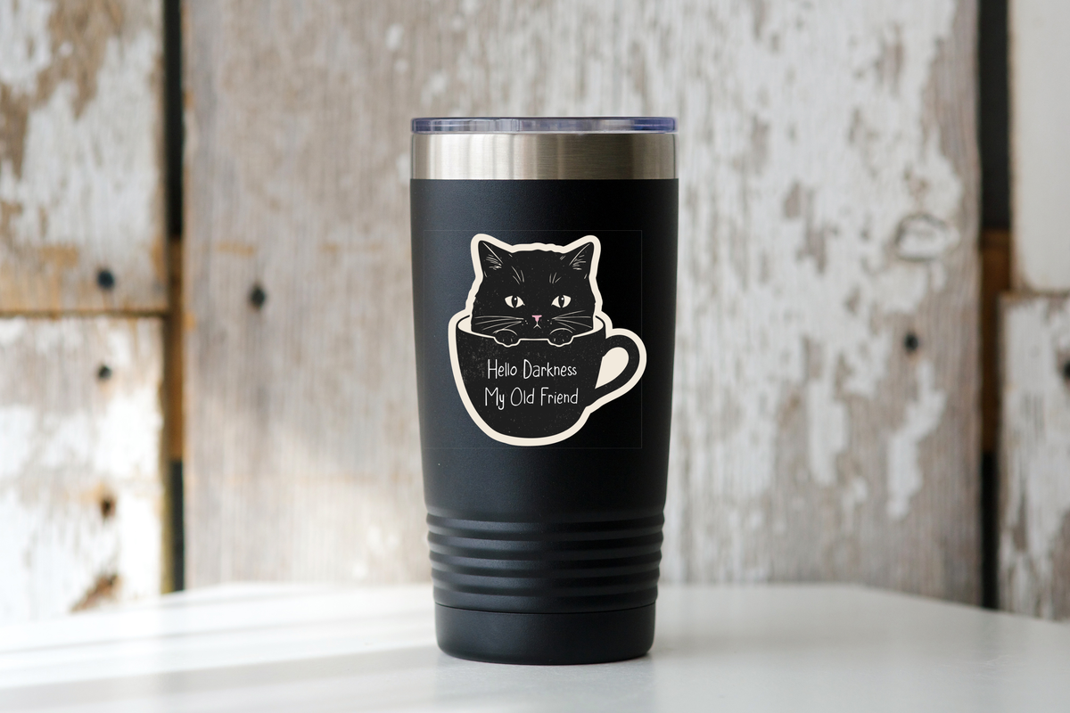 Black Cat Coffee Vinyl Sticker