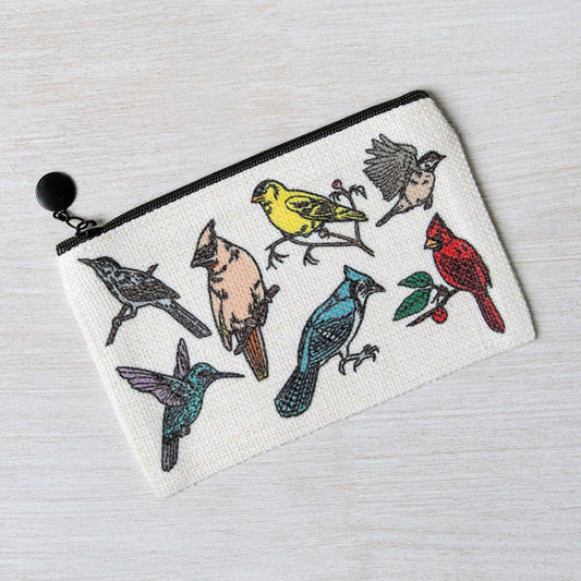 Bird Zipper Pouch | Small Travel & Cosmetic Bag