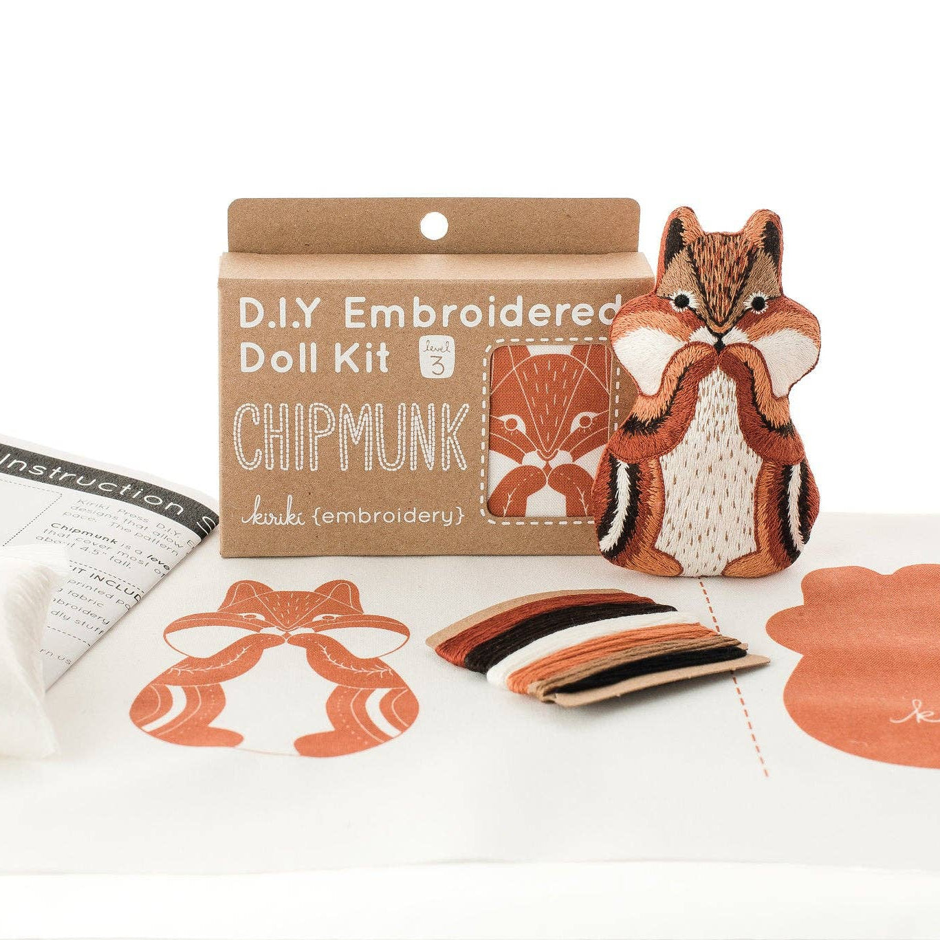 Chipmunk Embroidery Kit
