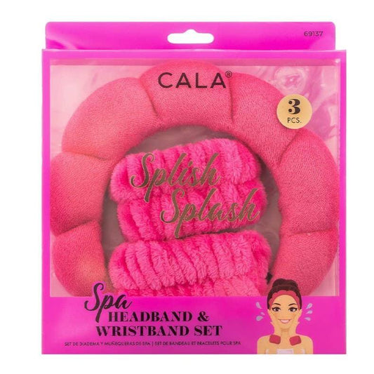 Hot Pink Spa Headband & Wristband Set