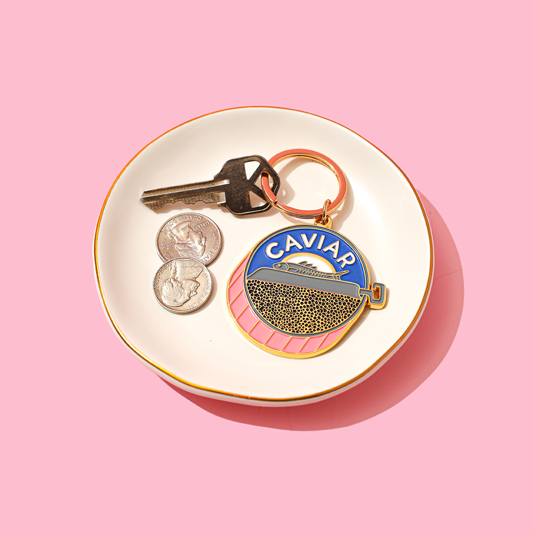Caviar Enamel Keychain & Bag Charm