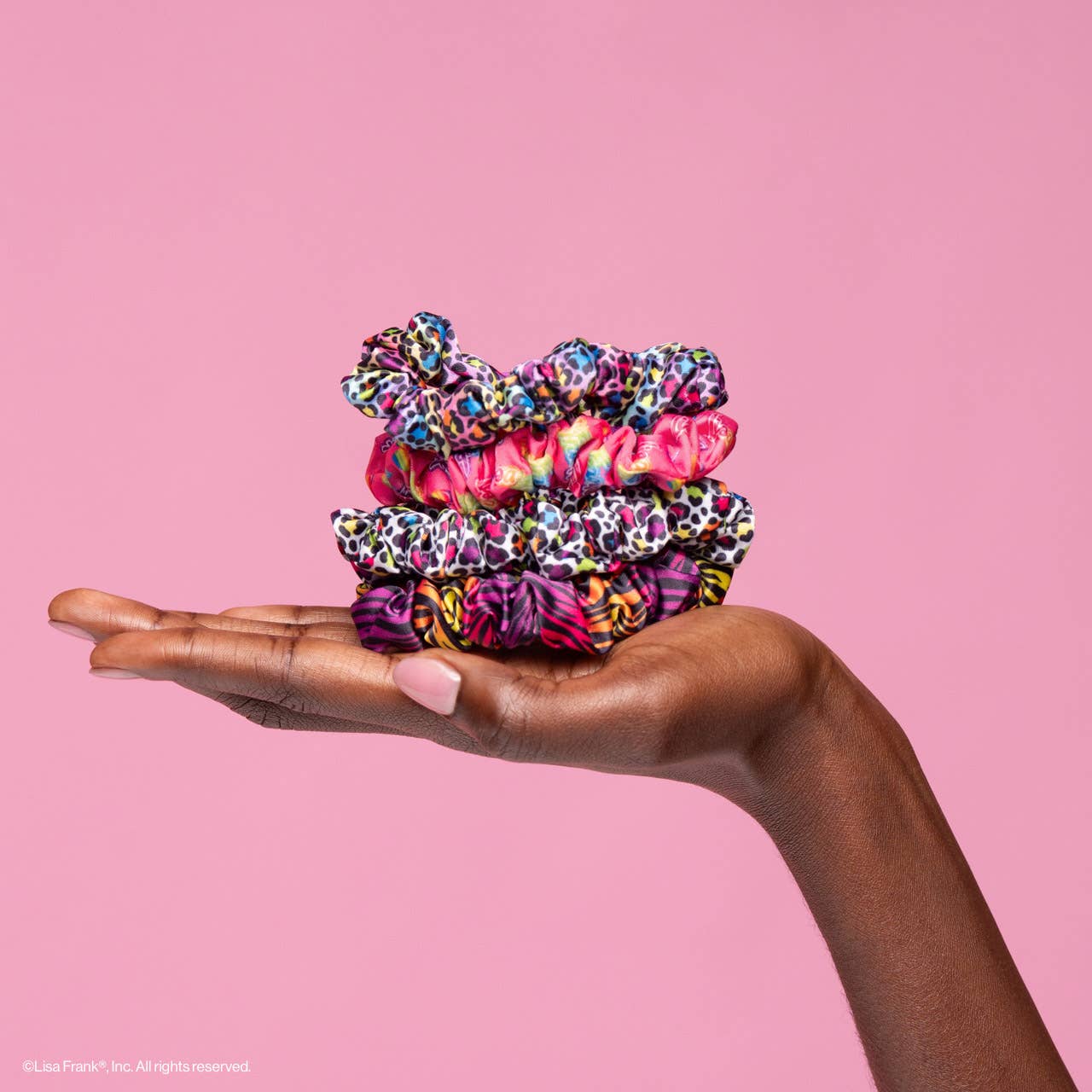 Lisa Frank Ruched Satin Scrunchies