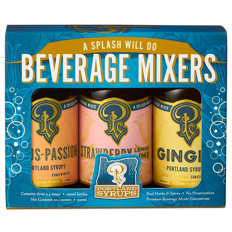 Cocktail & Mocktail Mixer Gift Set | Ginger, Strawberry Lemon Lime & Passionfruit Citrus