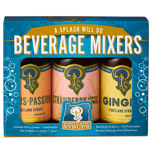 Cocktail & Mocktail Mixer Gift Set | Ginger, Strawberry Lemon Lime & Passionfruit Citrus