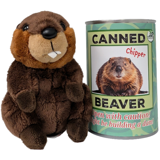 Chipper the Canned Beaver - Plush Toy in a Can