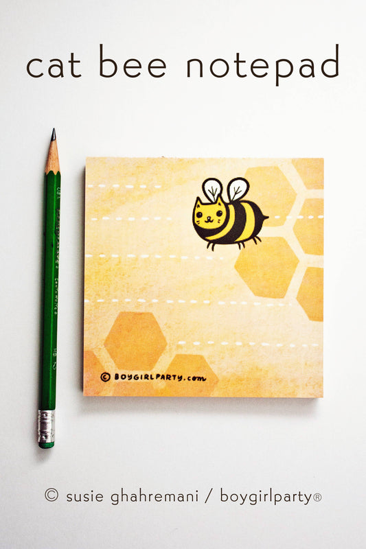 Cat-Bee Honeycomb Notepad | Cute Animal Stationery
