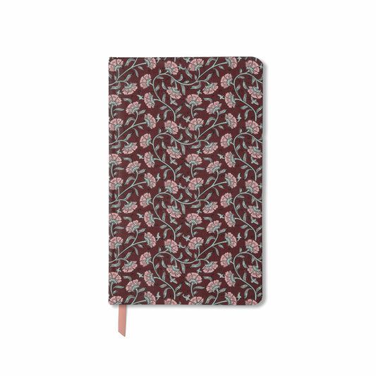 Burgundy Vintage Floral Soft Touch Journal | Hardcover Lined Notebook