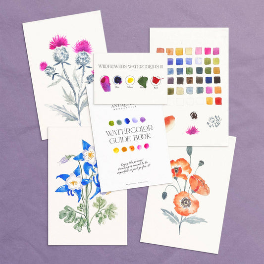 Watercolor Flowers Painting Kit