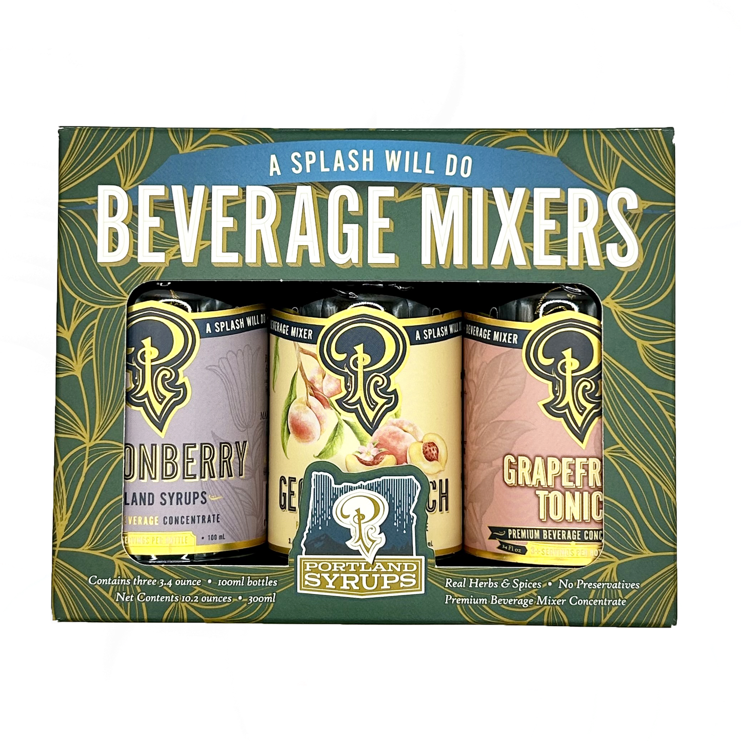 Cocktail & Mocktail Mixer Gift Set | Marionberry, Georgia Peach & Grapefruit Tonic