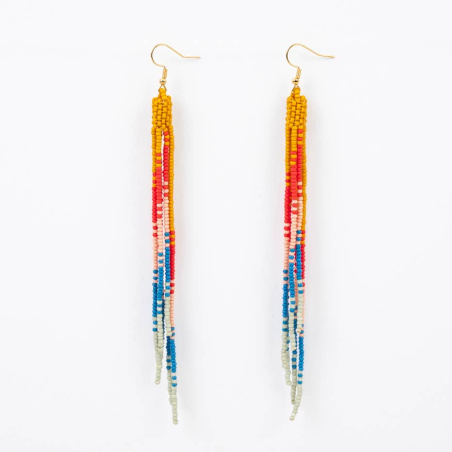 Red Ombre Fringe Duster Earring